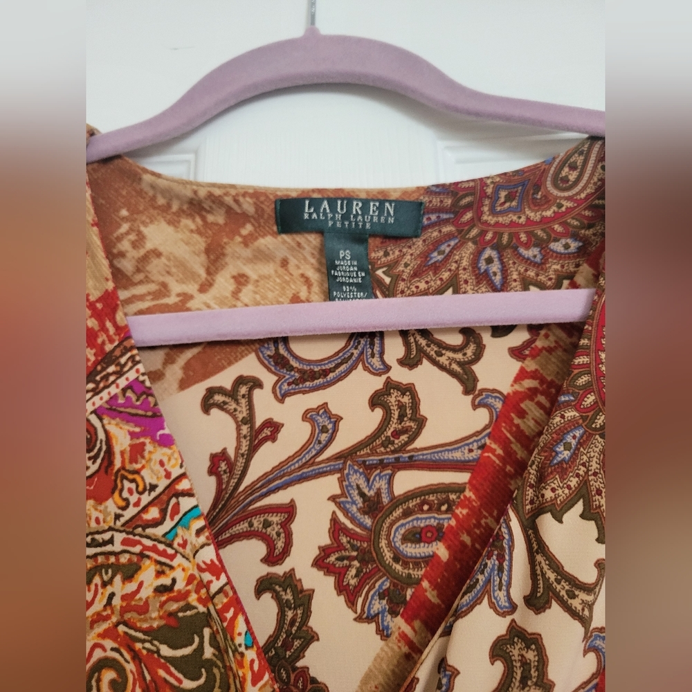 Lauren Ralph Lauren Petite Printed Wrap Dress - Picture 2 of 3